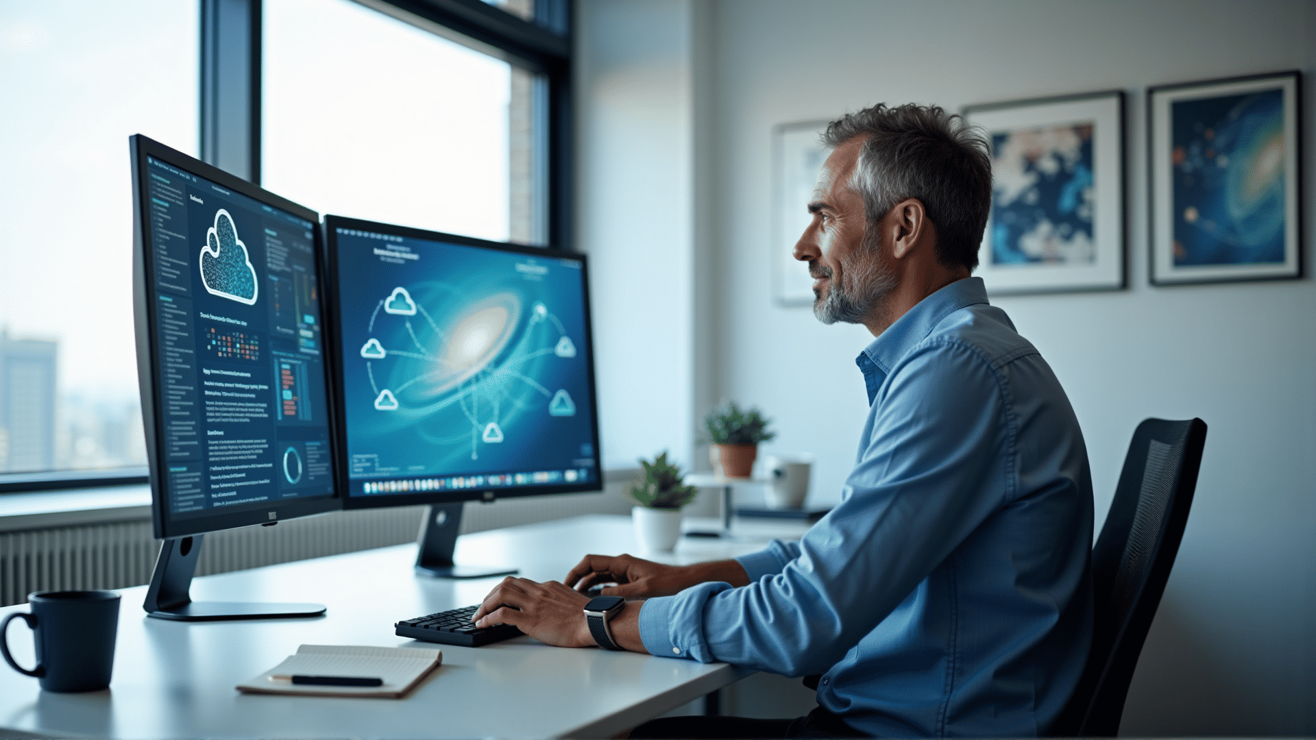 IT specialist working on cloud solutions